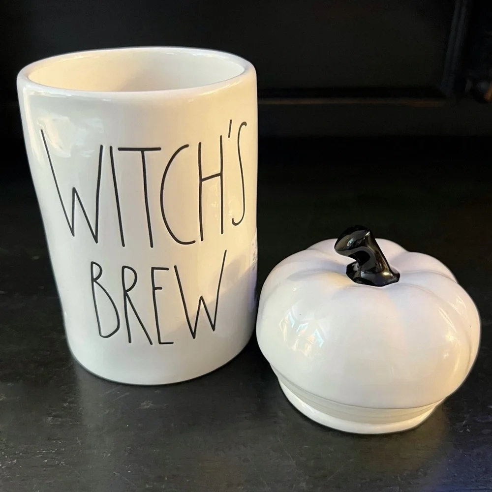 New Rae Dunn WITCH'S BREW Scented Candle Halloween Cauldron Pumpkin Ivory Black - Picture 4 of 8